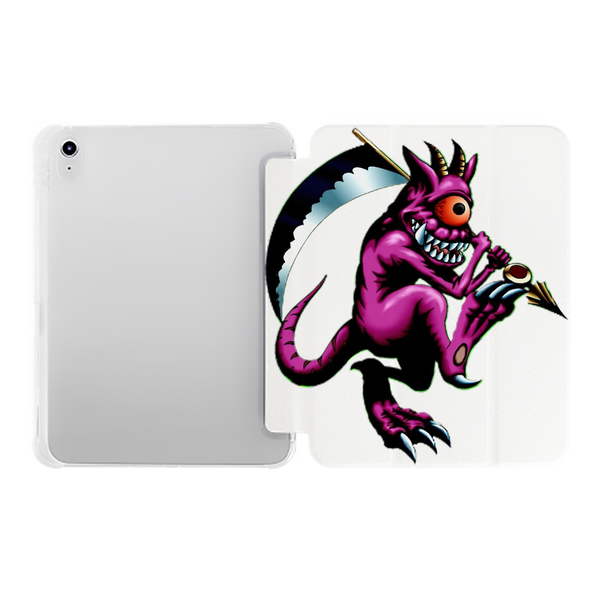（画像用） 遊☆戯☆王 Yu-Gi-Oh! IPad ケース ペン収納付き 三つ折りスタンド PUレザー×シリコン 対応機種9.5/10.5/10.9インチ
